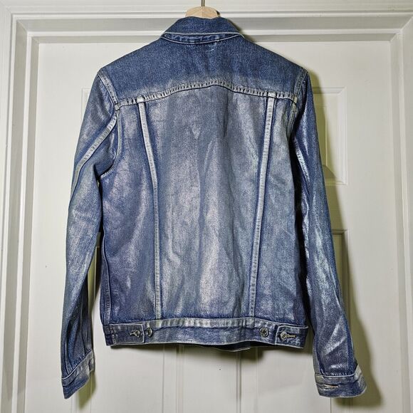 NWT Gap Women's Icon Jacket Medium Indigo Denim Silver Wash Size Large - Picture 7 of 11